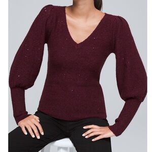 White House Black Market Maroon Sweater